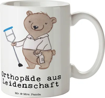Produktbild von Mr. & Mrs. Panda Tasse Orthopäde Leidenschaft - Weiß - Geschenk, Kaffeetasse, Kaffeebecher, milchkaffeetasse, Spruch, Facharzt, Orthopädie, Lustig, Keramiktasse, Praxis