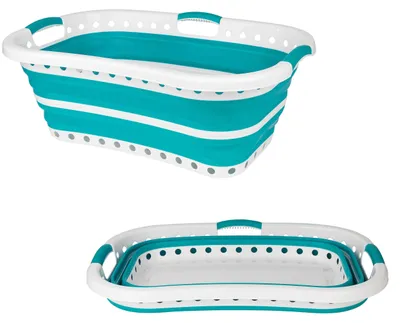 Image de Panier à linge pliable Beldray - Panier à linge pliable de 37 litres, facile à transporter, avec 2 poignées
