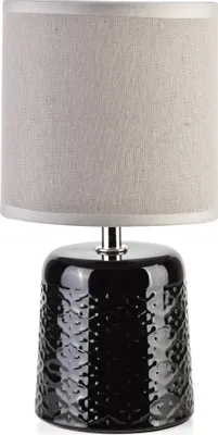 Image de Mondex | Lampe de table Classique - Noir Luxe - Noir - Design élégant - Avec abat-jour beige et base en céramique