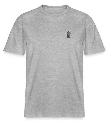 Produktbild von Spreadshirt Stickerei Espressokanne Relaxed Fit Uni T-Shirt, 3XL, Grau meliert