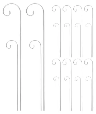 20 Metall-Tuinetiketten mit Haken, Herdershaken, 40 cm, silber