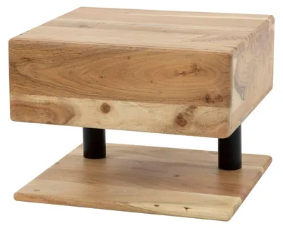 Obrázek produktu pro FURNLUX Noční stolek Akácie 35 cm / Hlavní barva: hnědá / Rozměry: 35 x 27 x 31 cm