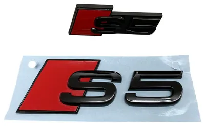 Original Audi S5 Kühlergrill + Heck Schriftzug Emblem Logo Schwarz Black A5 in der Farbe Schwarz von Volkswagen AG