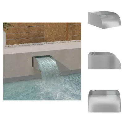 Produktbild von vidaXL Wasserfall mit LEDs 30x34x14 cm Edelstahl 304 - Brunnen & Wasserfälle