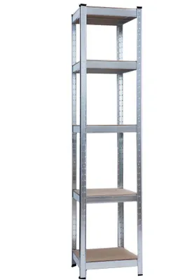Produktbild von SCHULTE Regalwelt Schwerlastregal mit 5 MDF-Böden, 180x40x40 cm (HxBxT), 150 Kg Traglast pro Boden, verzinkt