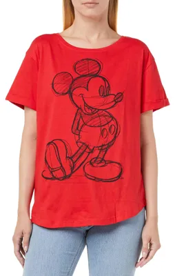 Productafbeelding van Disney dames T-shirt met Mickey Mouse print, rood, maat 40 EU