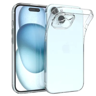 Produktbild von EAZY CASE Hülle kompatibel mit Apple iPhone 15 Schutzhülle Silikon, Ultra dünn, Slimcover, Handyhülle, Silikonhülle, Backcover, Durchsichtig, Klar Transparent