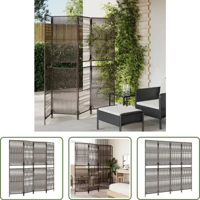 Obrázek produktu pro The Living Store Paravent 4-tlg. Braun Poly Rattan