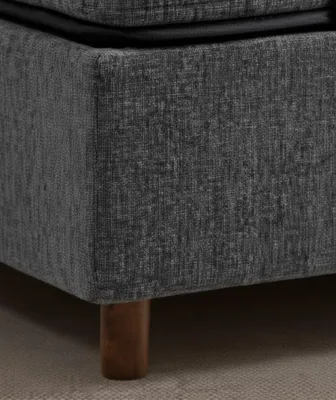 Image de Lit avec matelas gris, style moderne, revêtement en tissu, avec espace de rangement
