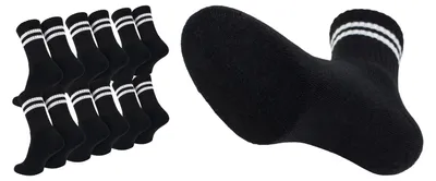 Produktbild von Black Snake Tennissocken Damen Herren 6 Paar Crew Baumwolle - 43/46 - Schwarz