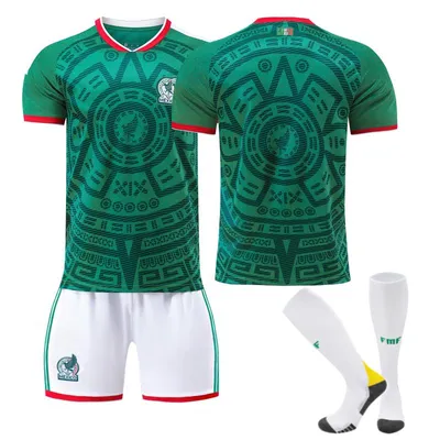 Immagine prodotto di No name no number Maglia da calcio del Messico per i Mondiali 2026, disponibile in casa, per bambini e adulti. Taglia:XXL