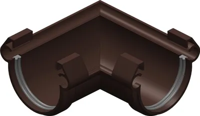 Produktbild von Dachrinne Halbrund 60mm Einzelteile | Außenecke Innenecke Winkel 90° Braun | Kunststoff PVC Fallrohr DN60 | Gartenhaus Carport Terasse