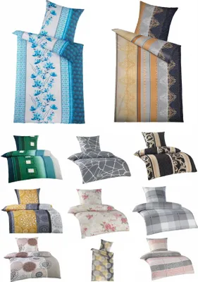 Produktbild von Bettwäsche Seersucker Doppelpack 2x ca. 135x200 cm + 2x ca. 80x80 cm 4 teilig samtweiche Microfaser mit Reißverschluss Design: Summer