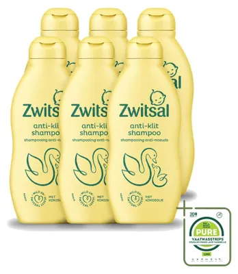 Immagine prodotto di 6 flaconi di shampoo delicato per bambini Zwitsal, 200 ml ciascuno, confezione grande, 6 pezzi