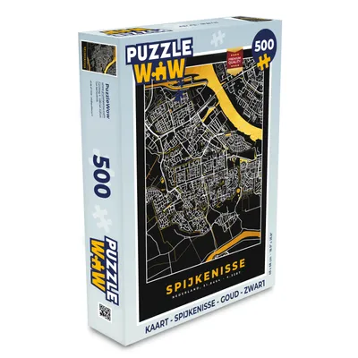 Obrázek produktu pro MuchoWow MuchoWow® Puzzle 500 ks Karta - Spijkenisse - Zlatá - Černá