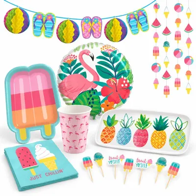 Produktbild von Partyset Hawaii Motto Party Deko Sommerparty Deko Poolparty Strandparty