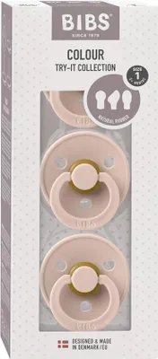 Obrázek produktu pro BIBS Dudlíky Colour Try it kolekce 3-balení, vel. 1 Blush