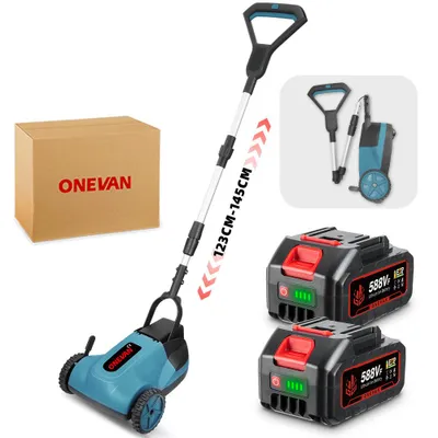 Produktbild von Akku-Rasenmäher 21cm Bürstenloser Handrasenmäher mit 2 Akku, 3 Schnitthöhen Safe Tilt 20°-70° für Höfe