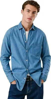Zdjęcie produktu dla Pepe Jeans Classic Denim Slim Koszula z długim rękawem Niebieski L Mężczyźni Niebieski L