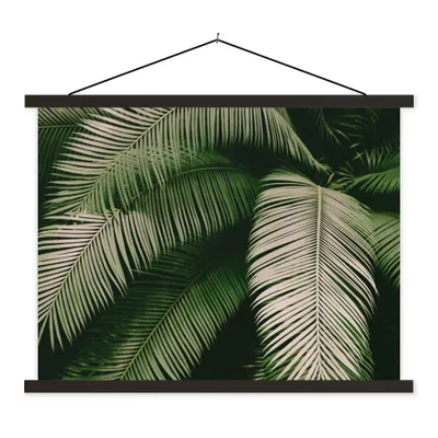 Produktbild von MuchoWow® Textilposter Palmwedel - Sommer - Tropisch 150x113 cm mit holzfarbenen Rahmen - Poster