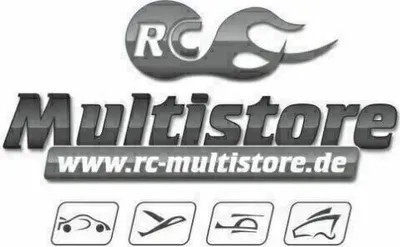 Logo and text for an RC store, with icons representing different types of RC vehicles.
