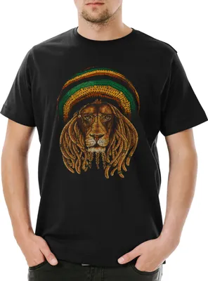 Produktbild von Urban Backwoods Rastafari Lion III, Herren T-Shirt, Farbe: Schwarz, Größe: 3XL