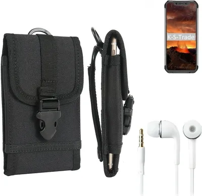 Produktbild von K-S-Trade Holster Schutz Hülle kompatibel mit Blackview BV9600E Gürteltasche Handy Hülle Tasche outdoor Seitentasche schwarz 1x + Kopfhörer