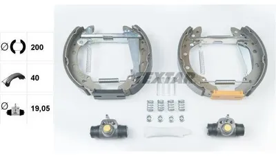 Produktbild von TEXTAR Bremsensatz Trommelbremse Hinten für VW up! Schrägheck (121, 122, BL1, BL2) 84044700