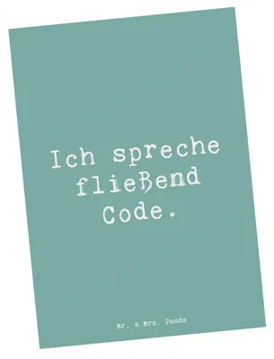 Produktbild von Mr. & Mrs. Panda Postkarte Spruch Code Meister - Meeresbrise - Geschenk, Postkarten, Programmierung, Ansichtskarte, Beruf, kreative Geschenke, Fotokarte, Grußkarte