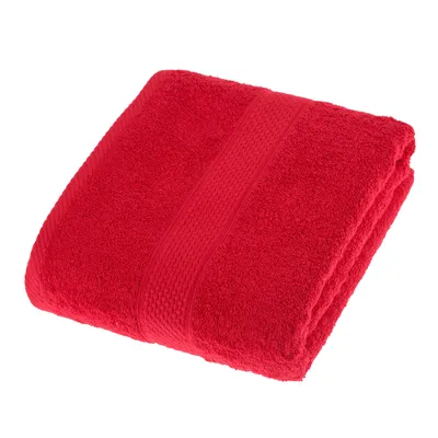 Produktbild von HOMESCAPES Frottee Duschtuch 100% Baumwolle Handtuch 70x130cm – rot