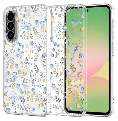Produktbild von Handyhülle für Galaxy A56 5G, Tech-Protect Flexair, Transparent mit floralem Muster