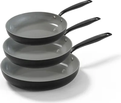 Produktbild von BE Living Bratpfanne - Ø 20, 24 & 28 cm - Pfannenset Induktion - Antihaft-beschichtung - Geeignet für alle Herdarten - -frei - Schwarz