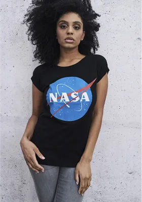 Image de T-shirt pour femmes Mr. Tee, modèle "NASA Insignia", couleur noire, taille M