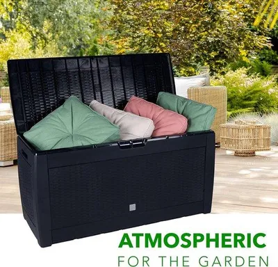 Produktbild von Rostige Werkzeugbox - 310 Liter - Verschlussfach - Mit Radattachment - Haltegriffe - Schwarz