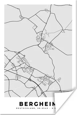 Produktbild von MuchoWow® Poster Karte - Deutschland - Wetzlar - Stadtplan 40x60 cm - Plakate für die Wand - Poster Babyzimmer