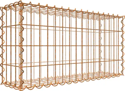 Produktbild von Rostige Gabione 80 cm x 40 cm x 20 cm (L x H x T), Maschenweite 5 cm x 10 cm, Spirale
