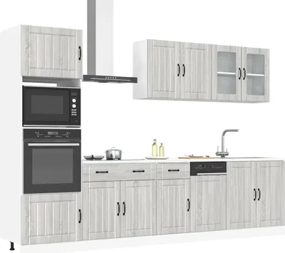 Produktbild von Möbel 7-tlg. Küchenschrank-Set Kalmar Grau Sonoma Holzwerkstoff 3314747