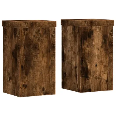 Produktbild von vidaXL Pflanzenständer 2 Stk. Räuchereiche 10x10x18 cm Holzwerkstoff