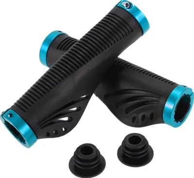 Image de 1 Ensemble De Poignées De Guidon De Vélo, Conception Ergonomique Antidérapante Poignées De Vélo, Poignées De Guidon À Double Verrouillage Pour Vélo Électrique Vtt, Bleu