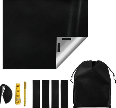 Image de Tissu occultant Aopunly Protection solaire Protection solaire 100% occultante,film avec revêtement thermique,opaque pour fenêtres,145*200cm