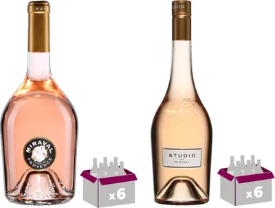 Produktbild von Best Of Provence - Miraval Studio x6 & Jolie-pitt x6 - Rosé Côtes de Provence 2024 75cl