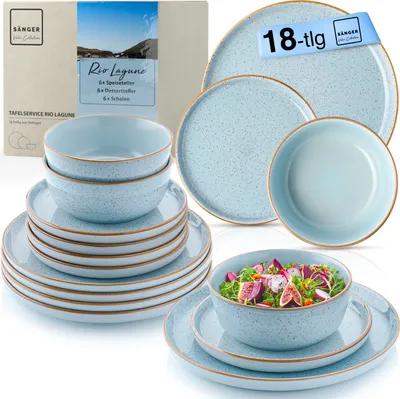 Produktbild von SÄNGER Tafelservice Rio Lagune - 18 teilig aus Steingut
