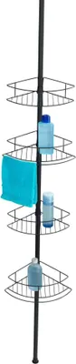 Produktbild von WENKO Teleskop Eck Regal 4 Ablagen Edelstahl Dusche 65-275 cm Dolcedo
