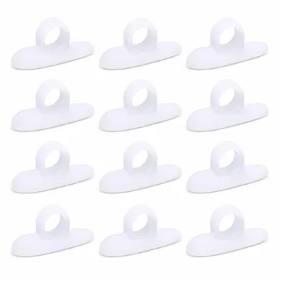 Produktbild von Zehenkorrektur-Set, 12 Gel-Zehenspreizer, zur Korrektur von Hallux Valgus und überlappenden Zehen (transparente Silikon-Zehenspreizer)