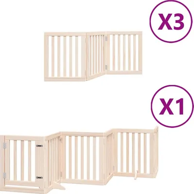 Obrázok produktu pre vidaXL 15-dielna brána pre psov so sklopnými dvierkami 750 cm topoľové drevo