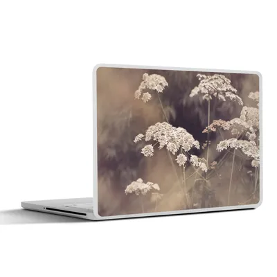 Produktbild von MuchoWow® Laptop Aufkleber Sticker Cover Pflanze - Weiß - Natur - Blumen 31x22.5 cm - Laptop-Deko