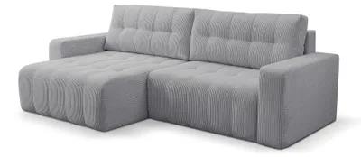Produktbild von Selsey Maillo – Ecksofa mit Schlaffunktion & Bettkasten, Cord, Universal, Hellgrau