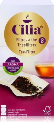 Produktbild von CILIA Teefilter 80 Stk. Grösse S ohne Halter verwendbar
