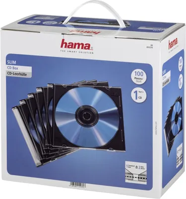 Produktbild von Hama 00051270, 100 Disks, Schwarz, Transparent, 273 mm, 263 mm, 147 mm, 3,75 kg
