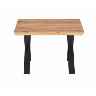 Produktbild von Couchtisch L 70 x B 70 x H 45 cm ASOLA – Eiche furniert mit schwarzem X-Metallgestell